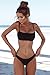 PRETTYGARDEN 2019 Sexy Push Up Padded Brazilian Bikini Set Swimwear Swimsuit Beach Suit Bathing Suits Black
