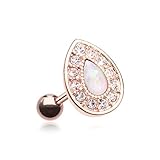 Rose Gold Opal Avice Cartilage Tragus Earring