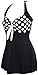 Women's One Piece Pin Up Swimsuit Sailor Vintage Swimdress Cover Up Bathing Suit