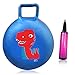 3 Bees & Me Bounce Ball with Handle - Dinosaur Hopper Ball for Kids Age 3 to 6 Years with Hand Pump - Blue Bouncy Ball Hippity Hop Toy