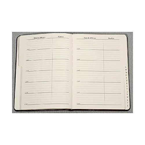 7 Inch Leather Bound Desk Address Book, Genuine Calfskin Leather, 1,400 Entries, British Tan - Thumbnail 3