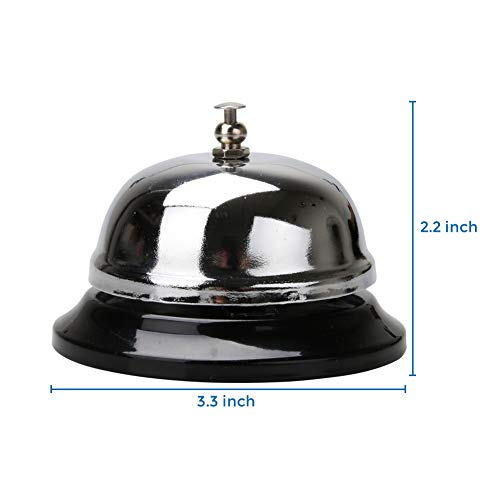 Call Bells, Customer Service Bell, Desk Bell, 3.3 inches Diameter with Pleasant Sound Effect, Durable and Anti-Rust Bellhop Bell for Call Customer Service, Restaurant Games,Hotel Bell, Dinner Bell - Thumbnail 2
