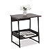 Sekey Home End Table, 2-Tier Side Table with Storage Shelf, Sturdy and Easy Assembly, Wood Look Accent Furniture with Metal Frame, Smoky Oak