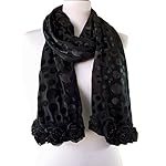 [Handmade in USA] Beautiful Bohemian Floral Vintage Inspired Burnout Long Scarf Shawl Wrap
