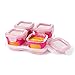 OXO Tot Glass Baby Blocks Food Storage Containers with Silicone Sleeves, Pink, 4 oz