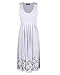 KILIG Summer Casual Loose Print Pleated Sleeveless Vest Dresses(White, XXL)