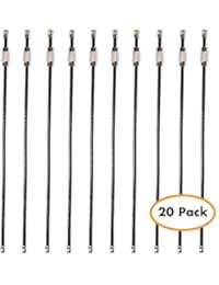 20pack Colored Nylon Coated Stainless Steel Wire Keychains 2mm 6.3 Inches Aircraft Cable Key Ring Loops for Hanging Luggage Tags or ID Tags (Black 20 Pack)