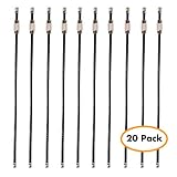 20pack Colored Nylon Coated Stainless Steel Wire Keychains 2mm 6.3 Inches Aircraft Cable Key Ring Loops for Hanging Luggage Tags or ID Tags (Black 20 Pack)