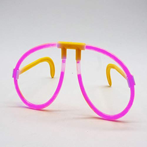 Way to Celebrate Durable Glow in The Dark Party Favor Extra Bright Design Plastic Eye-Glasses (Pink, 8in/20cm, 2 Count )