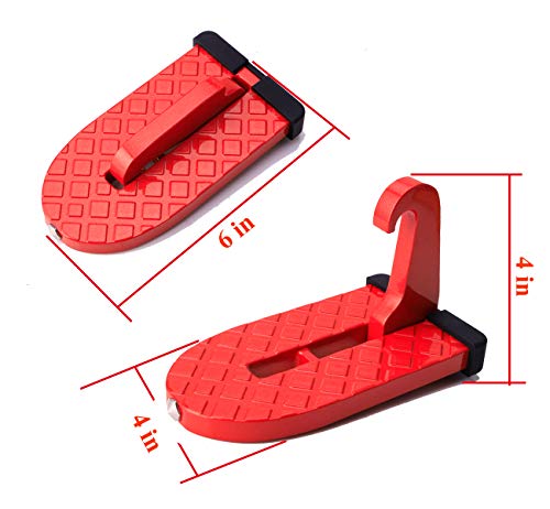 KTPYRP Vehicle Doorstep Folding Ladder Foot Rest with Safety Hammer Head for Easy Access to Car Rooftop & Roof-Rack, Car Door Step for Jeep, SUV & RV