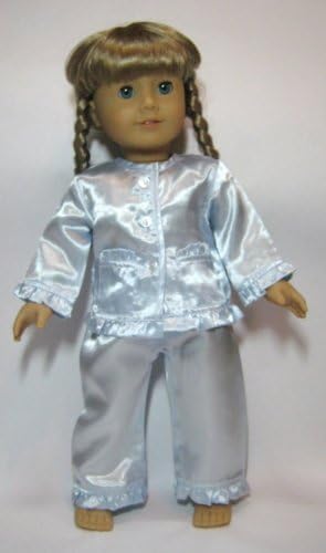 Jiminee's Doll Clothes Blue Satin Pajamas. Fit 18” Dolls Like American Girl