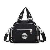 Tiny Chou Mini Solid Color Water Resistant Nylon Handbag Cross Body Shoulder Bag for Women & Girls
