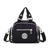 Tiny Chou Mini Solid Color Water Resistant Nylon Handbag Cross Body Shoulder Bag for Women &amp; Girls