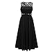 Rekais Sexy Plus Size Reign Maxi Dress Slit Cocktai Party Dress (black)