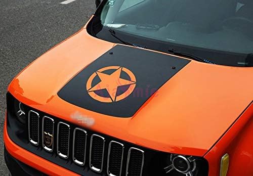 Huanlovely: for Jeep Renegade 2016 2017 2018 Carbon Fiber Color Car Hood Film Star Car Sticker Protector Styling Accessories