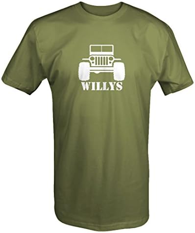 Willys Jeep Military CJ Flat Fenders Split Grill T shirt -Medium