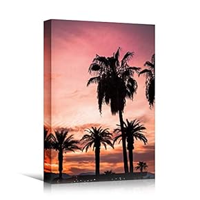 signwin Canvas Wall Art Silhouette Palm Tree Bedroom...