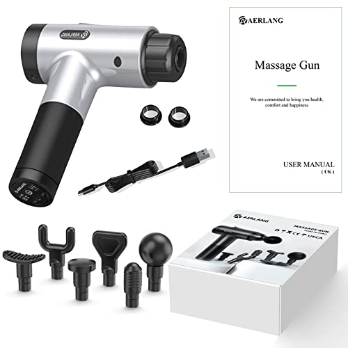 AERLANG Massage Gun, Deep Tissue Massage Gun for Athletes with Paper Storage Box, Professional Portable Muscle Massage Gun, for Pain Relief with 6 Massage Heads 20 Speed, Gifts for Men