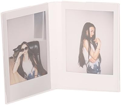 Woodmin 3 inch Clear Acrylic V Vertical tabletop Slant Instax Photo Frame for Fujifilm Instant Mini Films by Woodmin