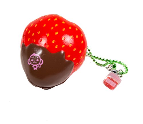 Mini Cheeki Strawberry Classic Red Strawberry Dipped in Chocolate Squishy
