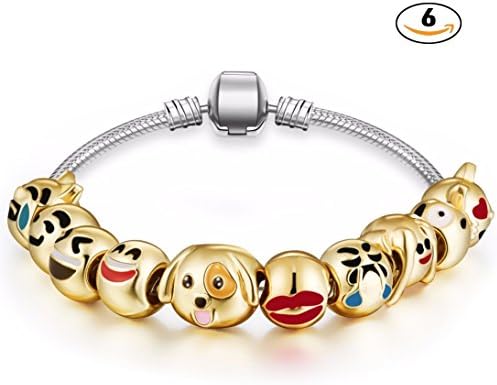 Expression Jewelry Emoticon Slide Bracelets (Emoji Bracelet #2 - 6 Pack)