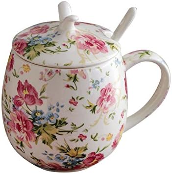 porcelain cup creative couple Cup mugs Cup with lid milk cup -D