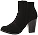 Breckelle's Heather-34W Faux Suede Chunky Heel Synthetic Ankle Boots for Women, Black Suede, 8