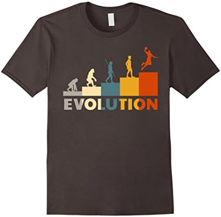 Mens Evolution Basketball Player T-shirt 8S Retro Graphic Gifts Medium Asphalt