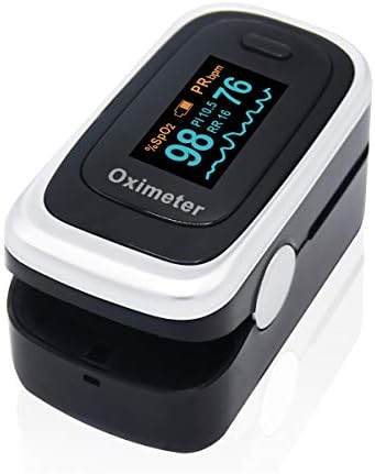 Finger Pulse Oximeter Fingertip Blood Oxygen Saturation Monitor SpO2 with OLED Display,Pulse Rate,Blood Perfusion Index,Respiratory Rate Monitor,Fit for Family Health Care,FDA/CE Approved
