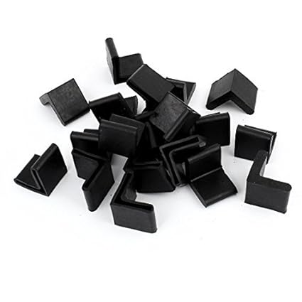 Dimart 20 Pcs 30mm x 30mm L Shaped Furniture Angle Iron Rubber Foot Covers