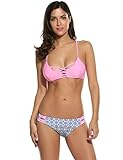 Ekouaer Women Summer Swimsuit Push Up Padded Print Swimwear For Ladies Sexy Bikini Set