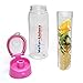 Summer Sale - 24oz Fruit Infuser Water Bottle Flip Top Lid BPA Free Tritan - Leak Proof with Handle