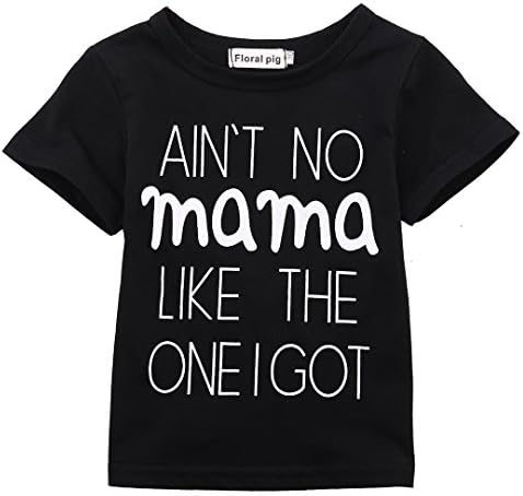 AIN'T No Mama Like the One I Got Funny Baby T-Shirt Short Sleeve Tops (0-6 Months, Black)