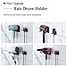 XIGOO Self Adhesive Hair Dryer Holder Wall Mounted - Adhesive Bathroom Hair Blow Dryer Rack Organizer Compatible with Supersonic Hair Dryers (Black)