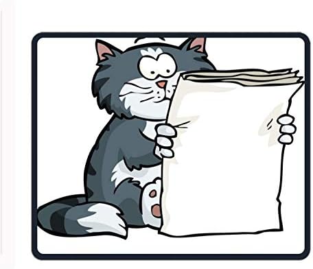 Cat is Reading The Newspaper 8.66 X 7.09 Inch Computer Mouse Pad with Neoprene Backing and Jersey Surface