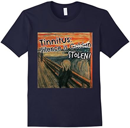 Mens Tinnitus awareness T-Shirt Medium Navy