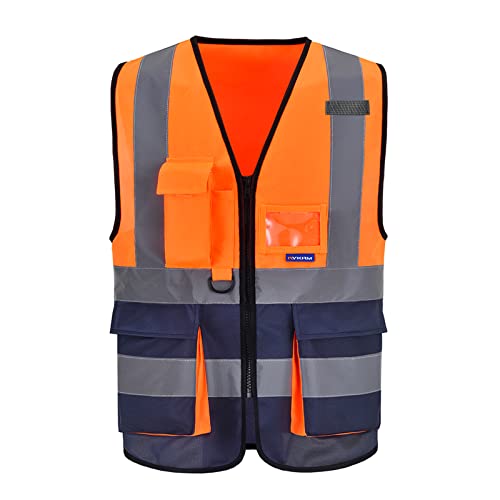 A-SAFETY Visibility Safety Vest 4 Reflective Strips
