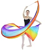 Danzcue Dance Rainbow Silk Worship Gym Rhythmic Art Ballet Flower Streamer(Rod included)