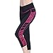 picotee Capri Leggings with Pockets for Women Mesh Camo Leggings Active Yoga Pants High Waisted Black Rose Red Medium