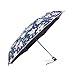 Rainbrace Rain & Sun Compact Folding Travel Umbrella Auto Open and Close for Windproof, Rainproof & 99% UV Protection with Black Anti-UV Coating, UPF50+, Elegant Lily and Dark Blue