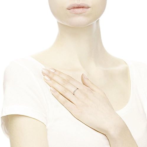 Timeless Anello intrecciato in oro rosa 14 carati con zirconi cubici trasparenti, 58
