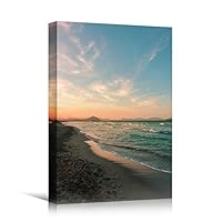 Canvas Wall Art Seashore View Beach Beach Blue Coastal Cool Photography Relax/Calm - 12x18 inches