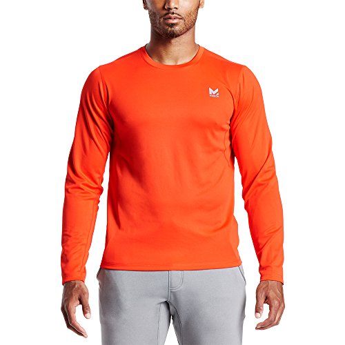 Mission Men's VaporActive Alpha Long Sleeve Athletic Shirt, Cherry Tomato, Small