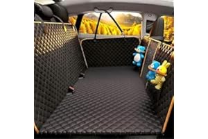 EAMEFIA Back Seat Extender for Dogs - Large Space, Heavy-Duty Dog Car Seat Cover for Back Seat with Hard Bottom Holds 420lbs, Waterproof 600D Upgraded Material Dog Hammock for Car, Easy to Use and Clean