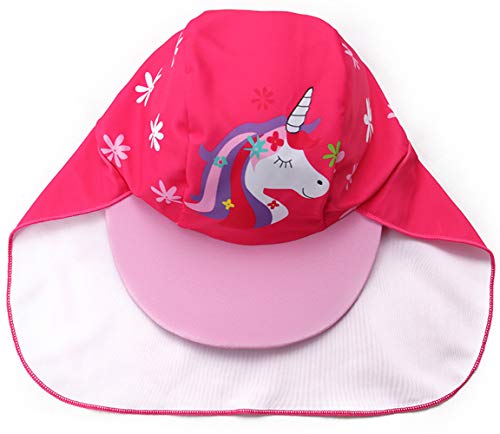 Baby Toddler Girls Unicorn Swimsuits One Piece Swimwear Bathing Suits Rash Guard UPF 50+ (Shy Unicorn, 4-5 Years)
