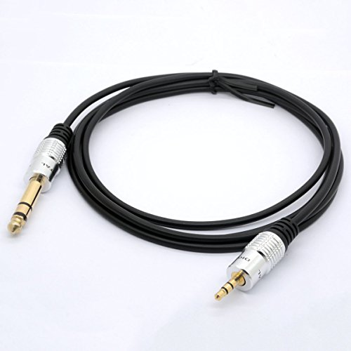 3.5mm Male to 6.35mm Male TRS Stereo Audio Jack Plug Socket Headphone Converter Cable Adapter ( 1/8 inch Male to 1/4 inch Male ) for iPod, Laptop, Home Theater, Amplifiers