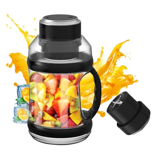 YUHOME Sport Portable Blender 68oz USB Rechargeable Travel Juice Blender for Shakes and Smoothies 18000RPM BPA-Free Personal-Size Cordless Big Belly Bottle with 6 for Kitchen Home Gym
