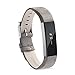 FITEEN Leather Bands for Fitbit Alta and Fitbit Alta HR Strap Style,Small Large-Matte Grey