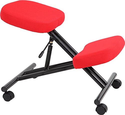 Office Furniture Online Posture Deluxe Metal Kneeler Chairs - Black Frame - Red