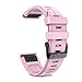 NotoCity Compatible with Fenix 5S Plus & 6S Pro Band - Silicone Sport Watch Bands - Black Buckle (Pink)